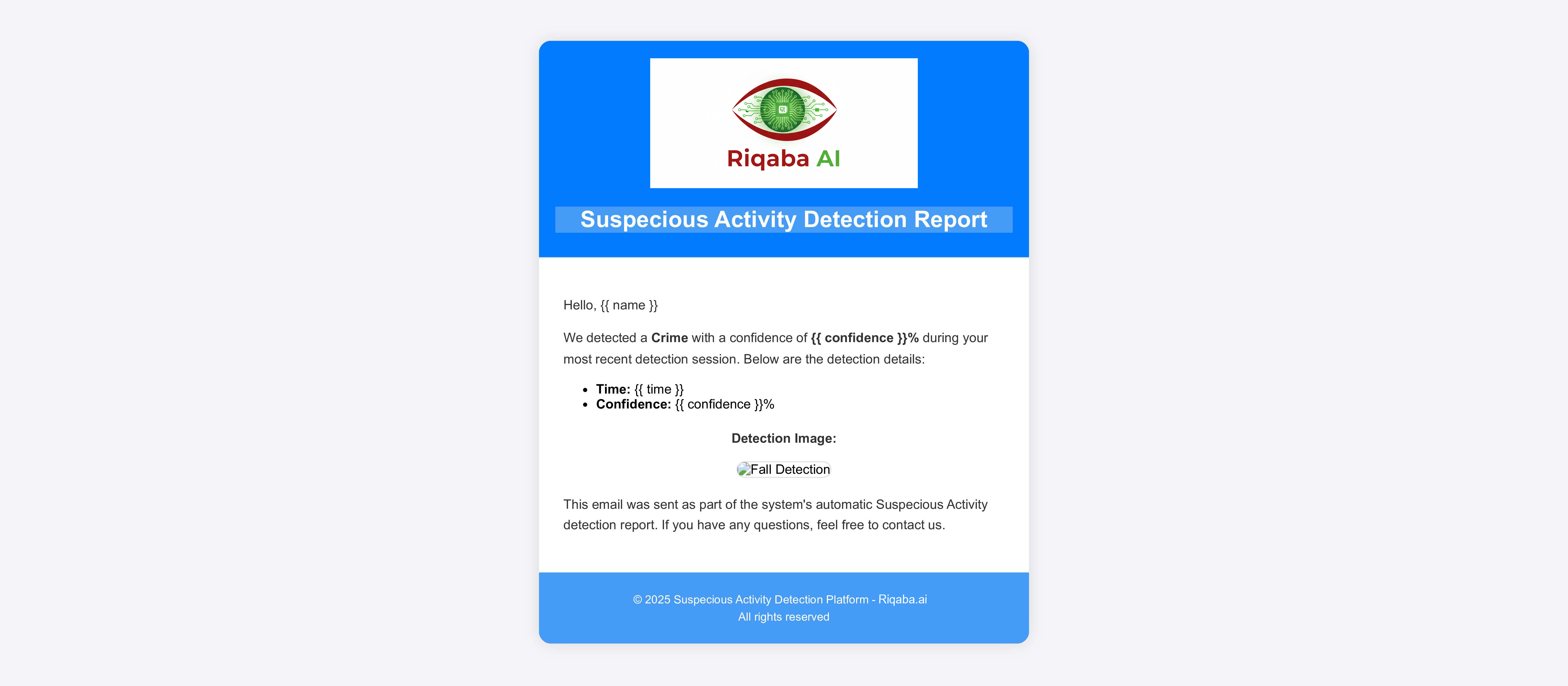 Alert email template